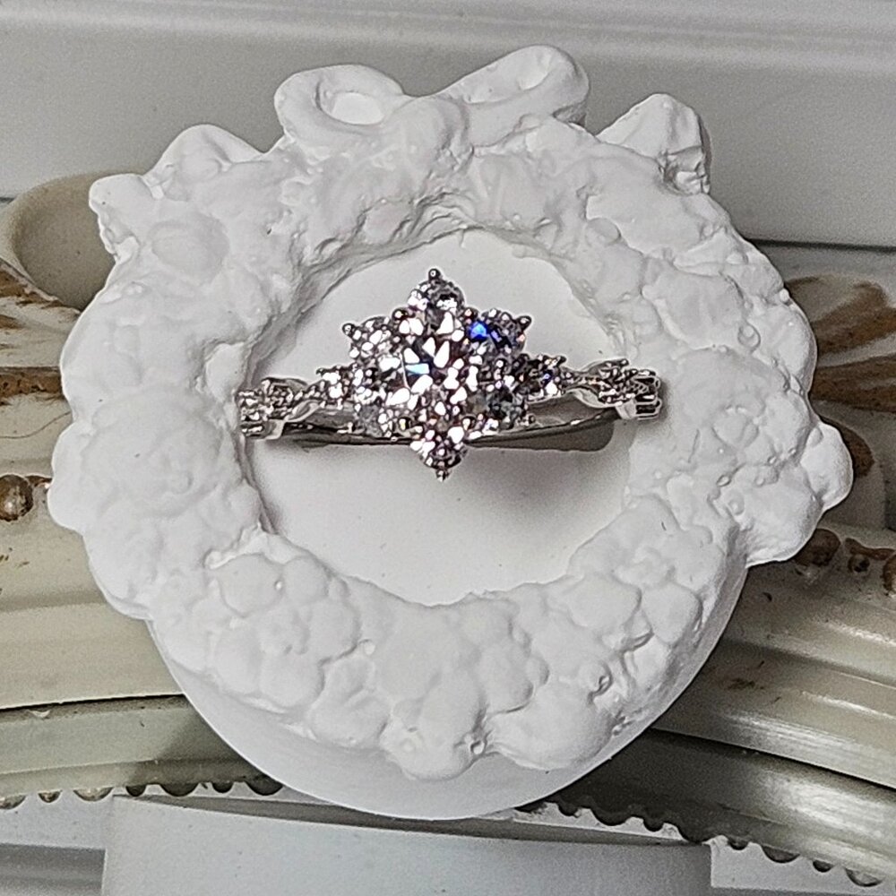 1 Carat CZ Set in Sterling Silver Ring Size 8